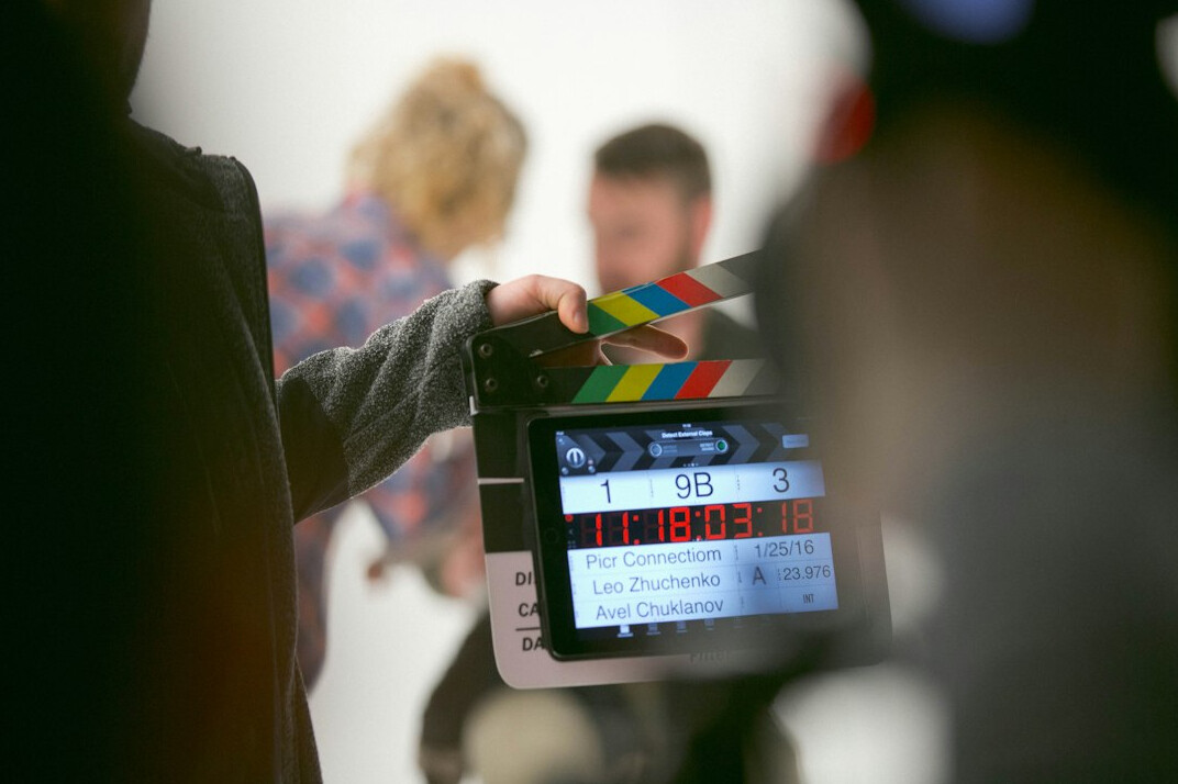 filmmaker reviewing footage