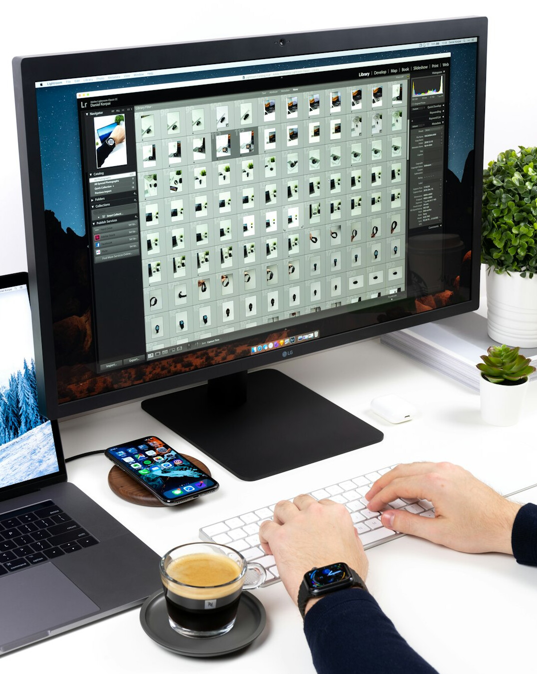 video editor at desk