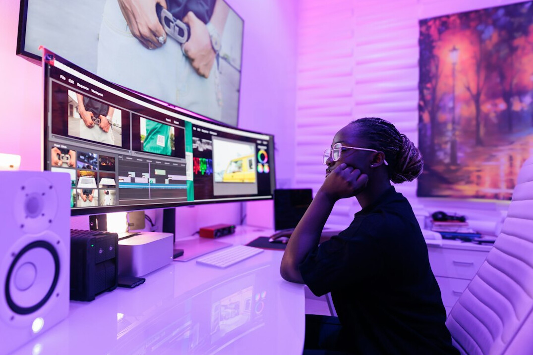 professional video editing setup