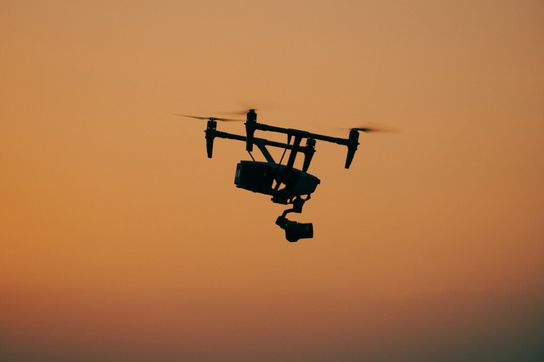 drone filming movie scene